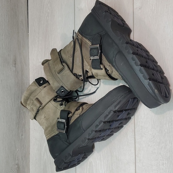 Polo by Ralph Lauren Mens Varick Leather High Top military boots shoes sz 10.5D - Picture 9 of 13